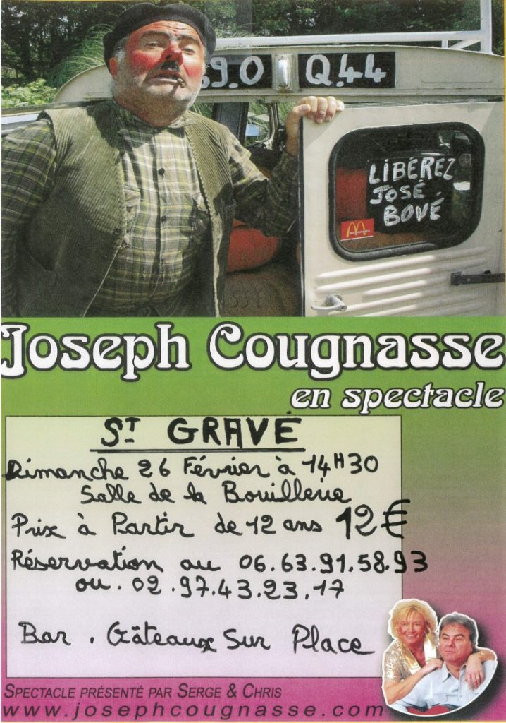 Joseph Cougnasse, spectacle humoristique salle Jean de la Bouillerie dimanche 26 février 14h30 - Prix 12€ à partir de 12 ans